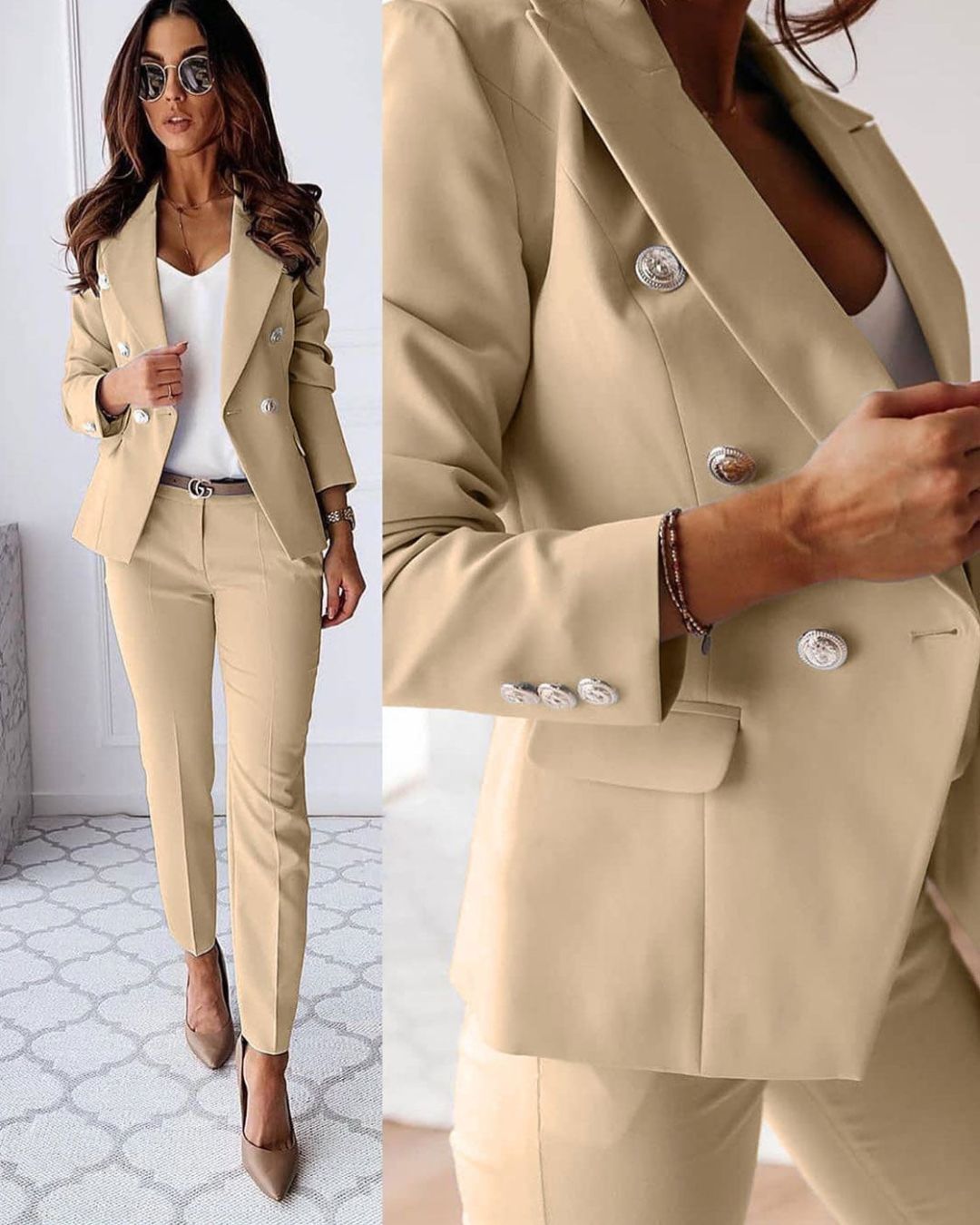 Women’s Tailored Double-Breasted Suit Sophisticated Style