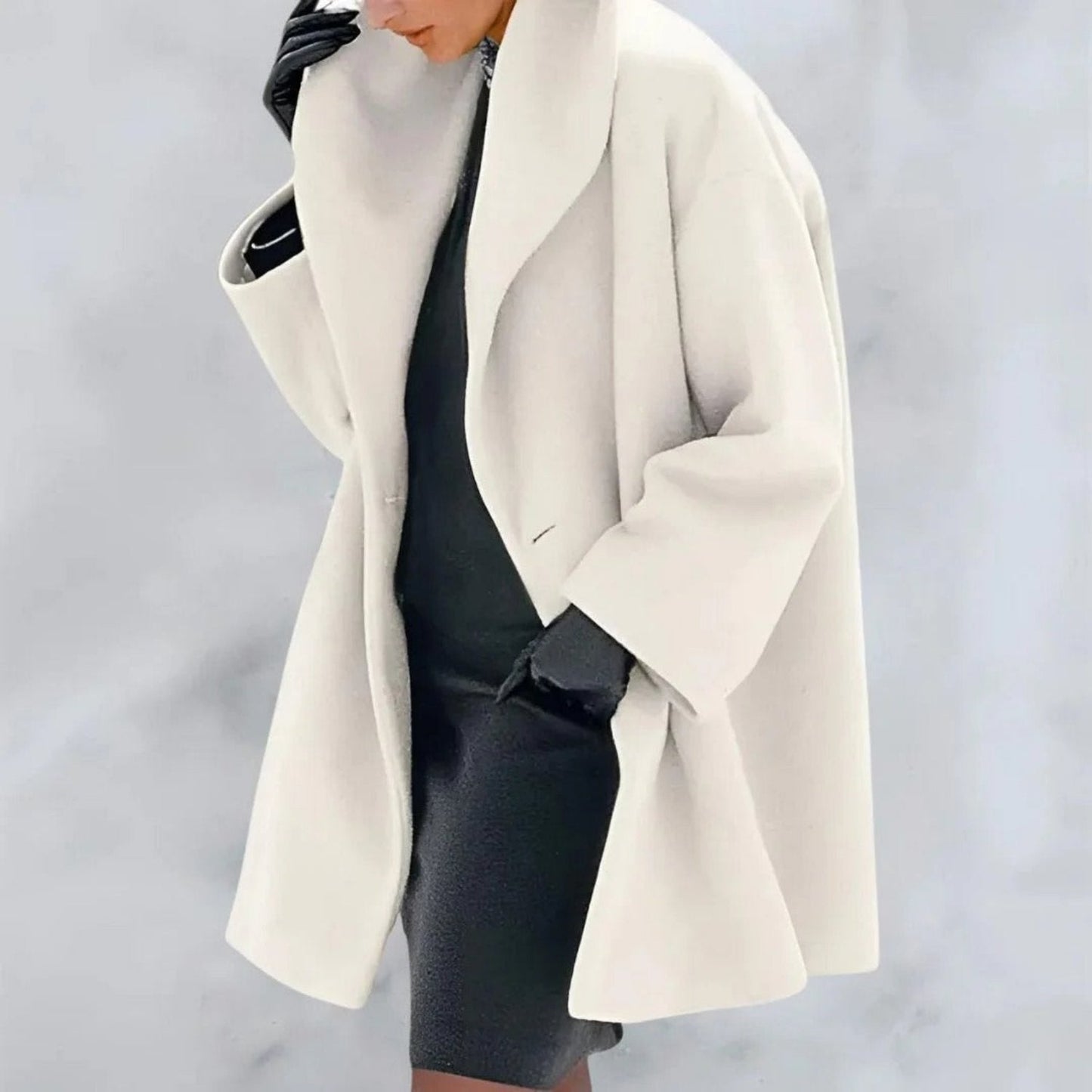 Women’s Smart Longline Winter Coat with Button Fastening