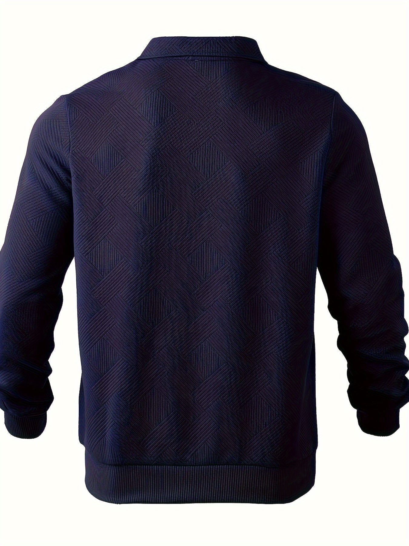 Men’s Quarter Zip Jumper Casual Warm Geometric Knitwear