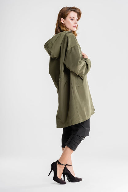 Women’s Waterproof Oversized Hooded Rain Jacket