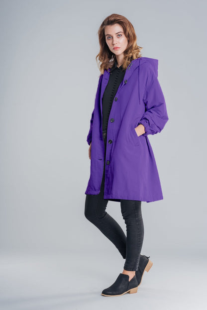 Women’s Waterproof Oversized Hooded Rain Jacket