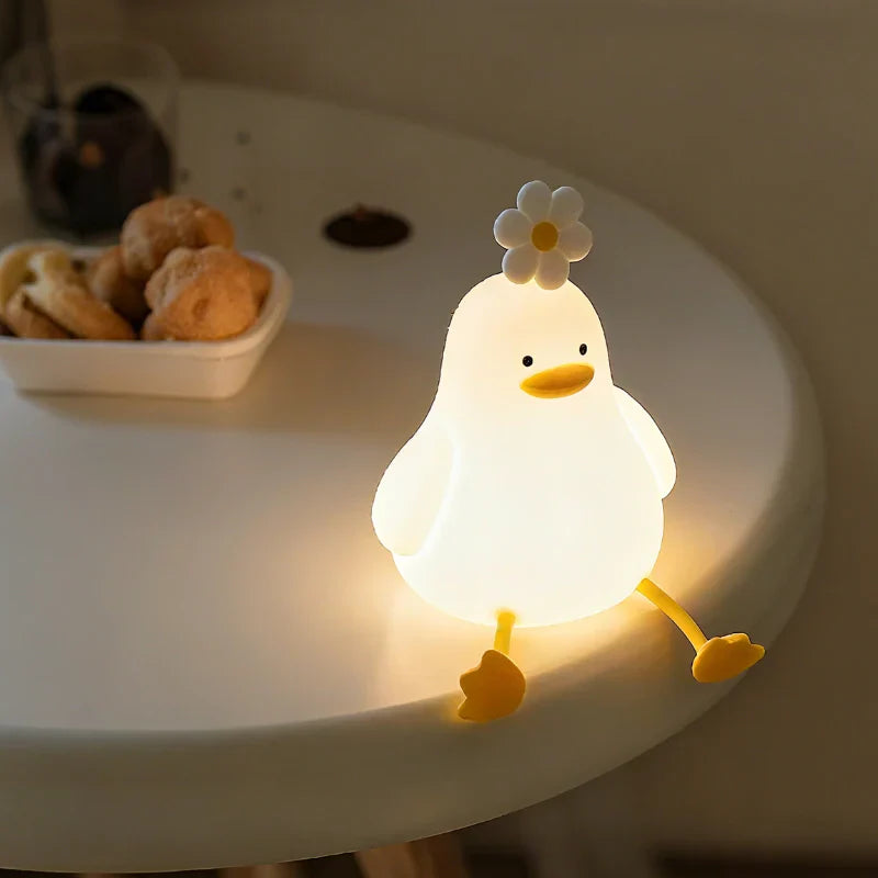 Cute Character Bedside Night Light Touch Control Rechargeable Lamp
