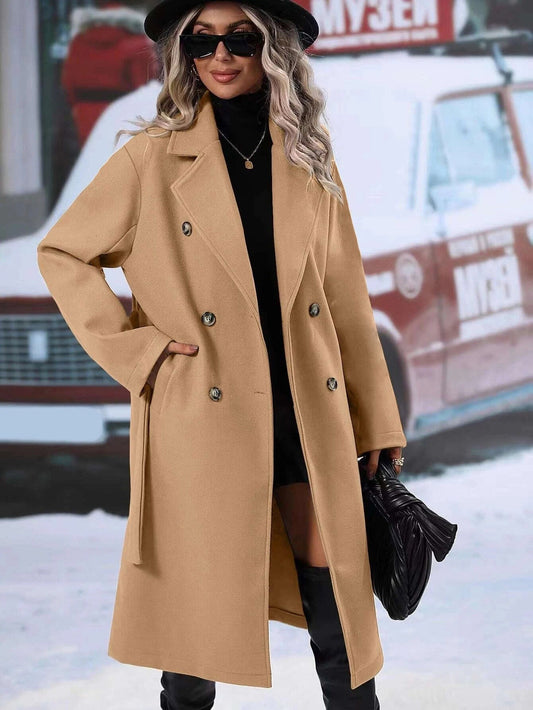 Women’s Trench Coat Structured Double-Breasted Style