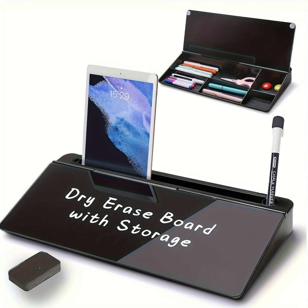 Plexiglass Whiteboard and Glass Dry Erase Board with Magnetic Desktop Organizer Marker
