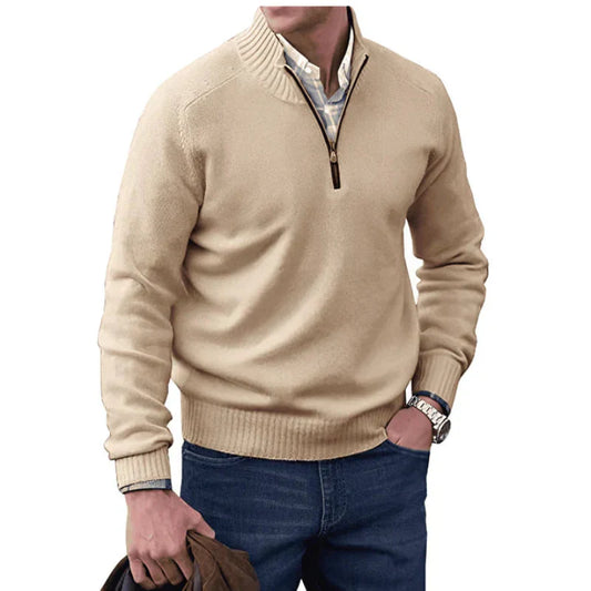 Men’s Quarter Zip Jumper Regular Fit Cold-Weather Top