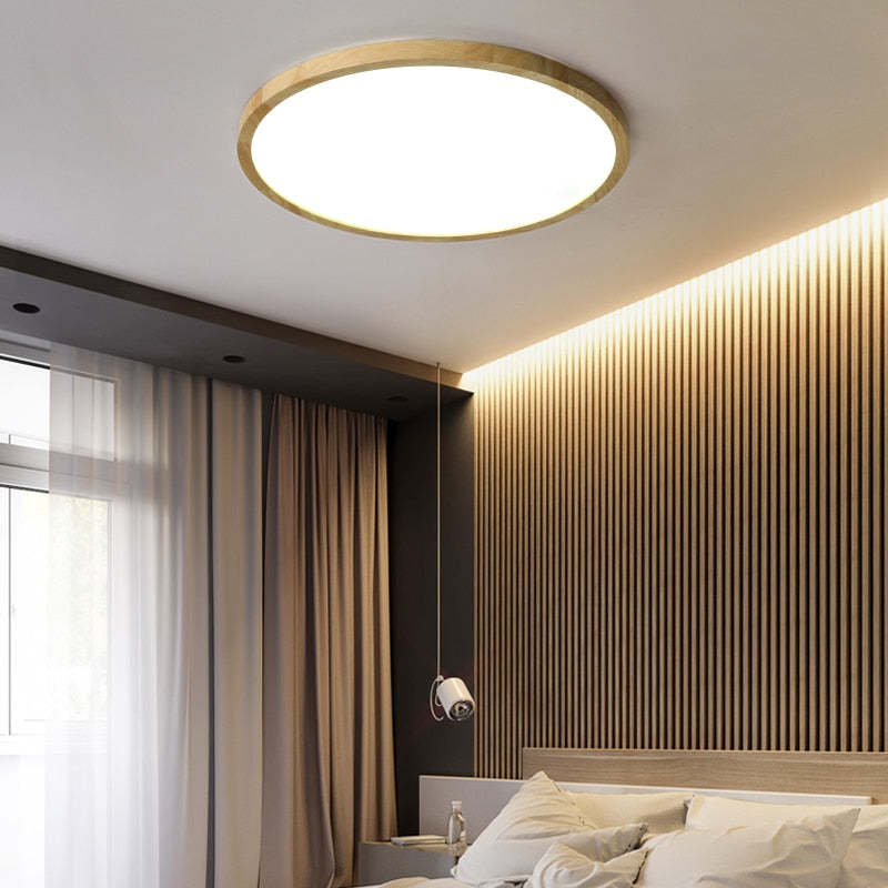 Round Flush Ceiling Light Minimalist Japanese-Inspired Design