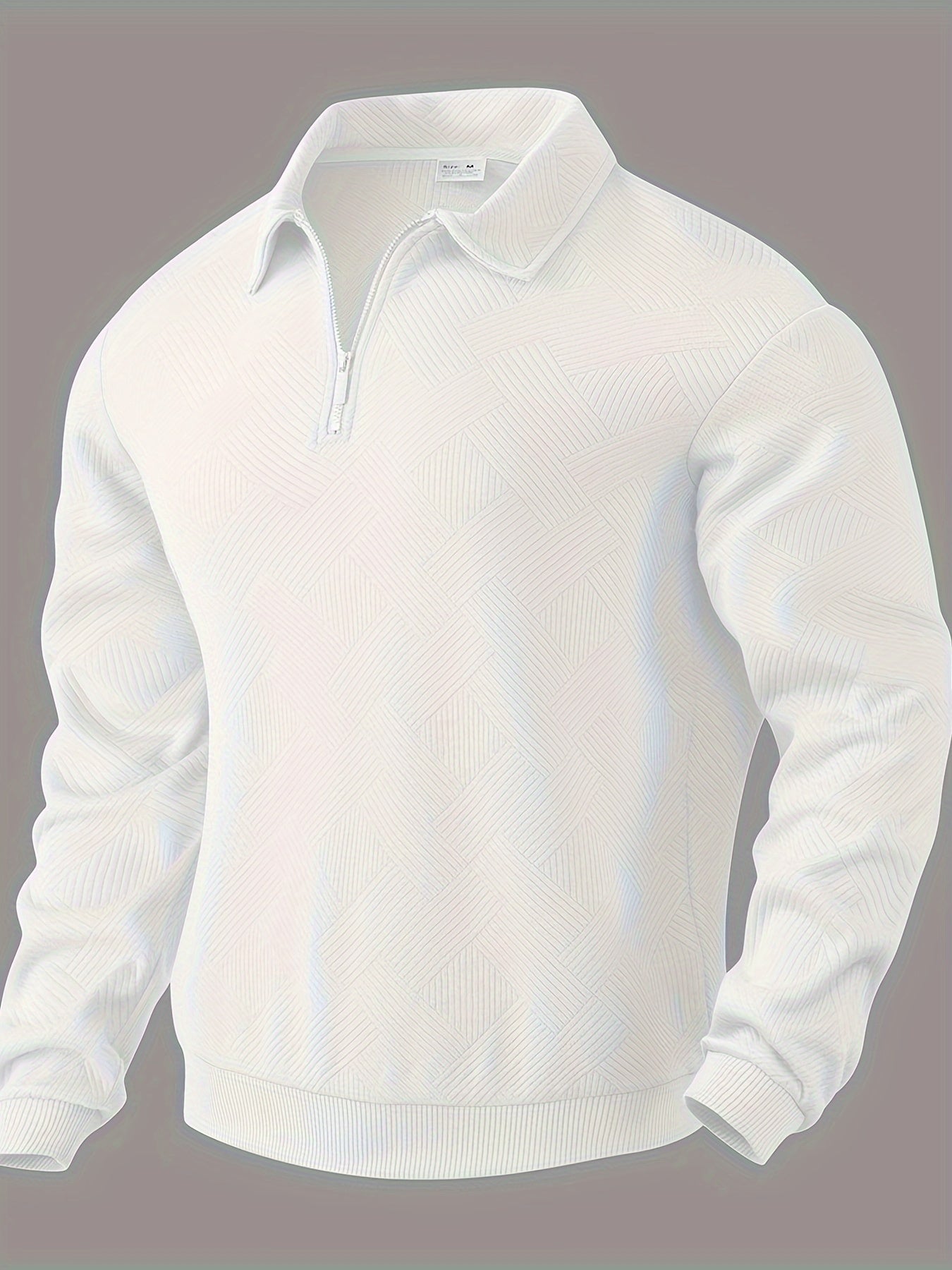 Men’s Quarter Zip Jumper Casual Warm Geometric Knitwear