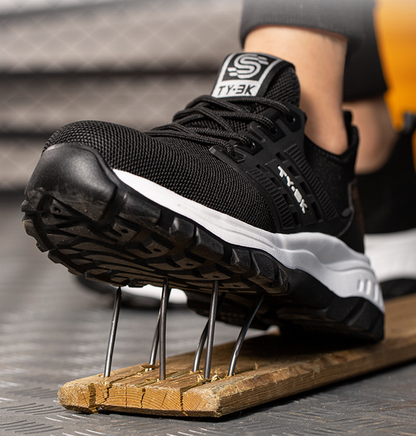 Men's Pain-Relief Safety Work Shoe with Non-Slip and Protective Toe Design