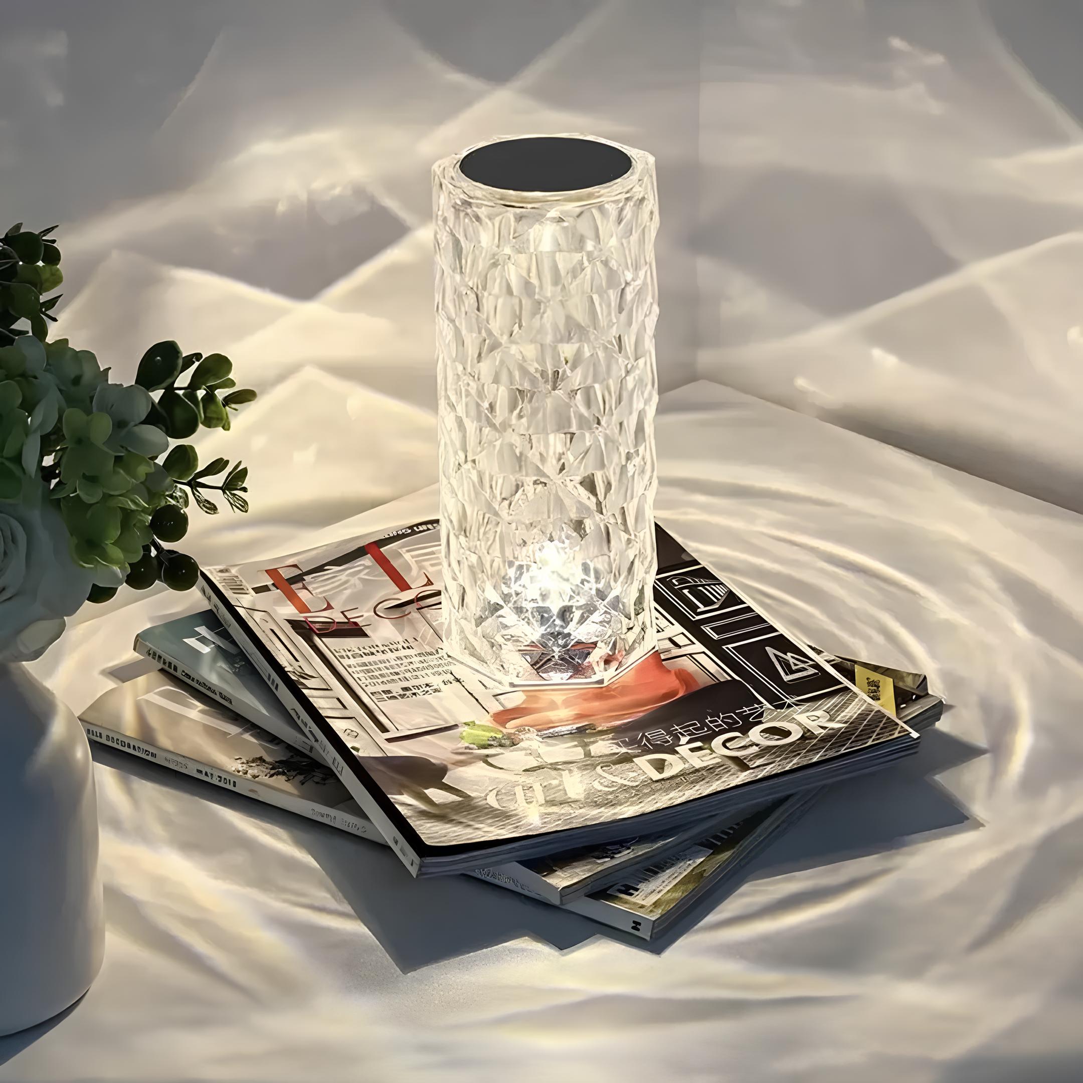 Elegant Crystal LED Lamp 16 Colour Options & Remote Control