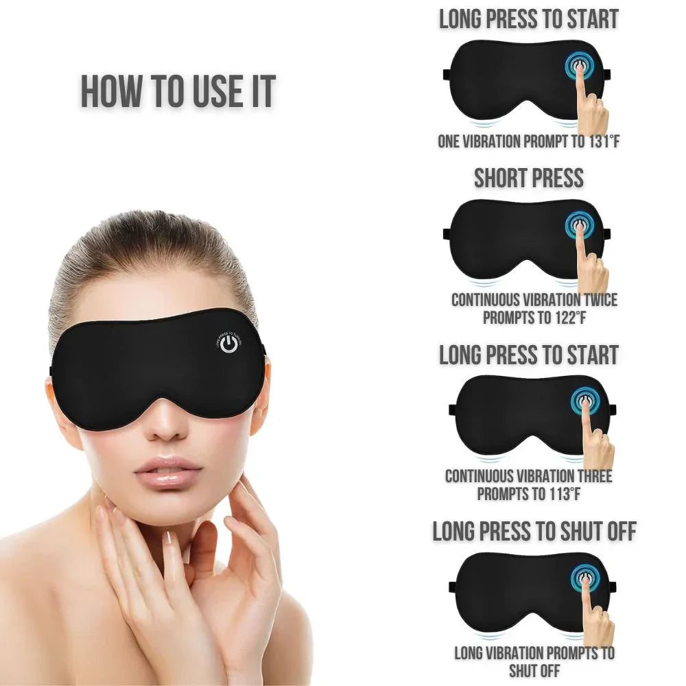Adjustable Heated Eye Mask Portable Cordless Comfort