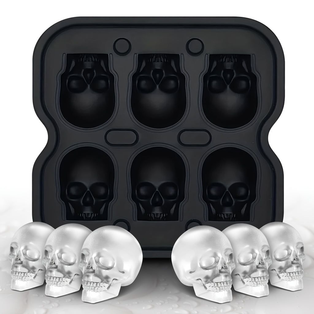 Silikon-Eiswürfelform in Totenkopf-Design mit großer wiederverwendbarer Form für Getränke und Whisky-Kugeln