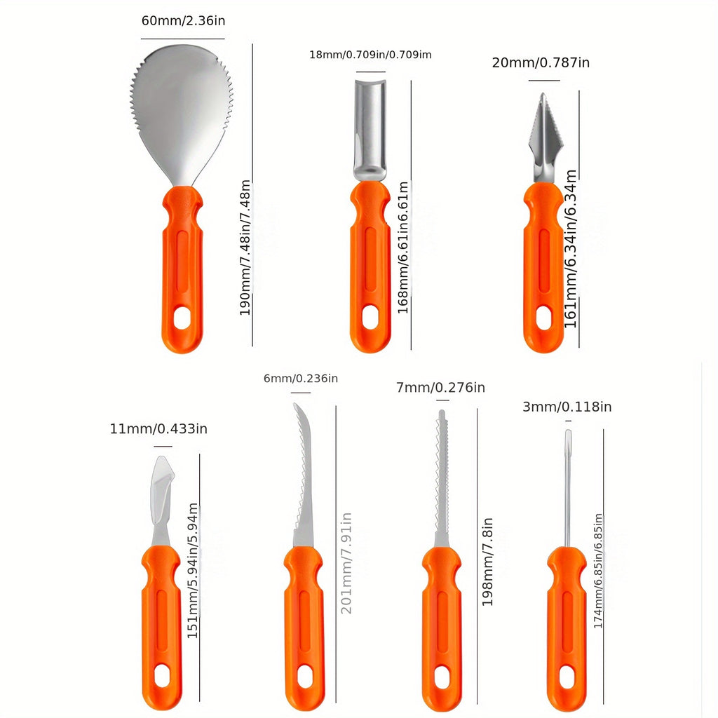 Outils et kit de sculpture de citrouille avec sac de rangement pour fournitures en acier inoxydable et ensemble de couteaux