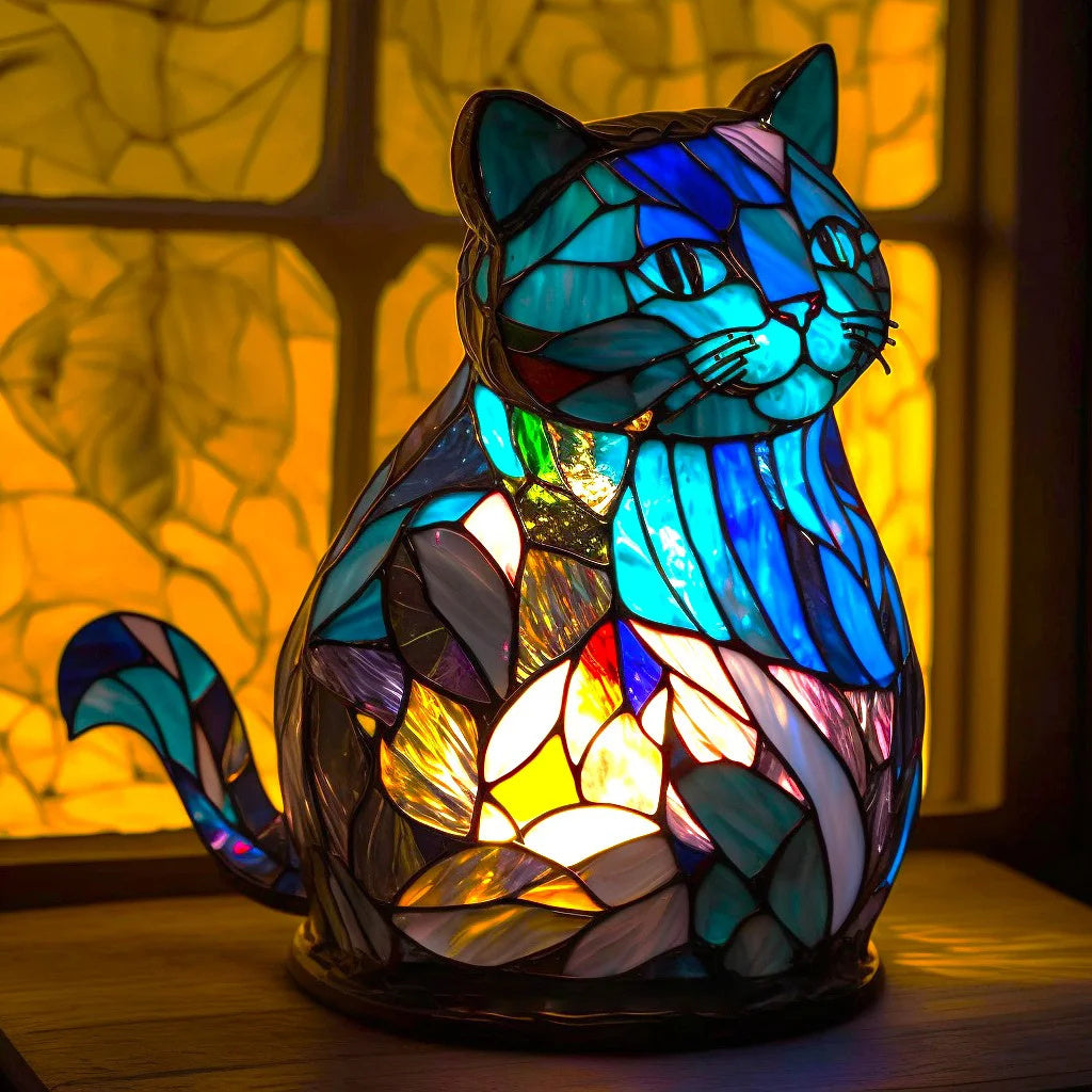 Stained Glass Table Lamp Animal Decorative Light