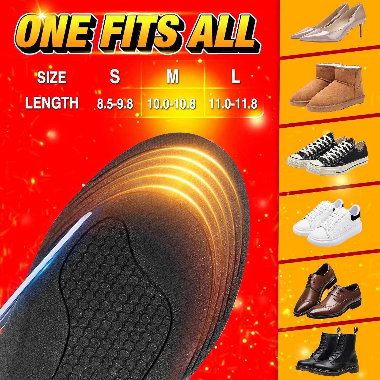 Rechargeable Heated Insoles Remote-Controlled Warming Inserts for Shoes