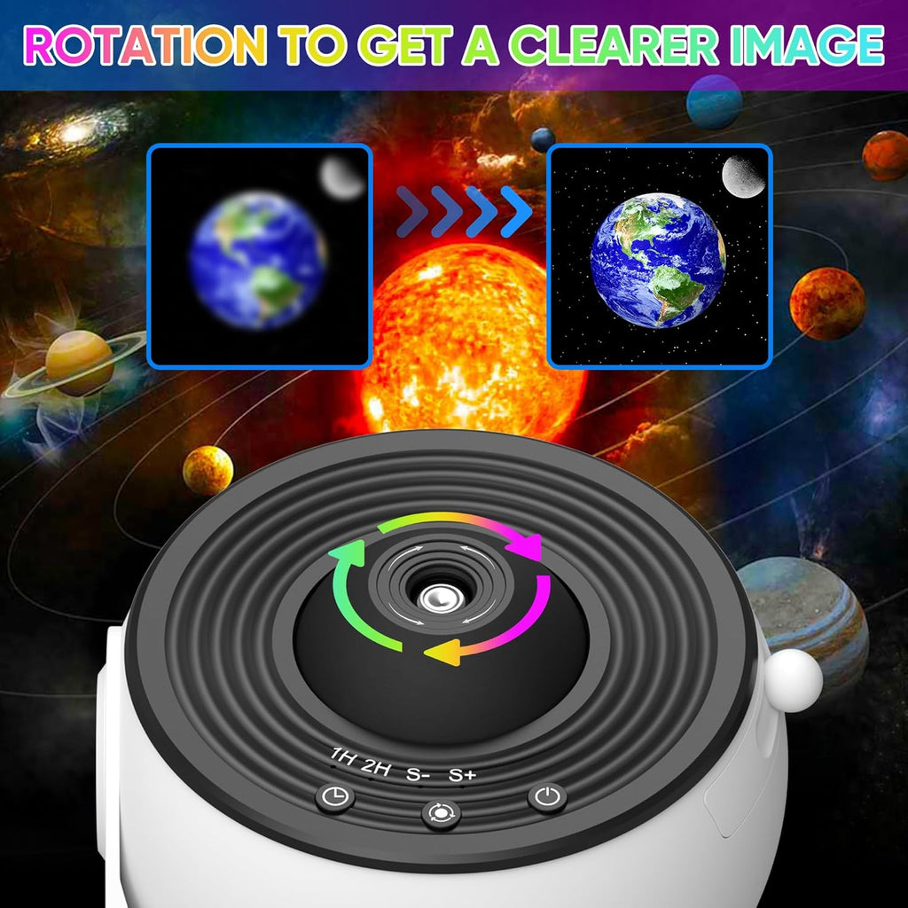 Galaxy Star Projector Light with 360° Rotation and Scene Discs