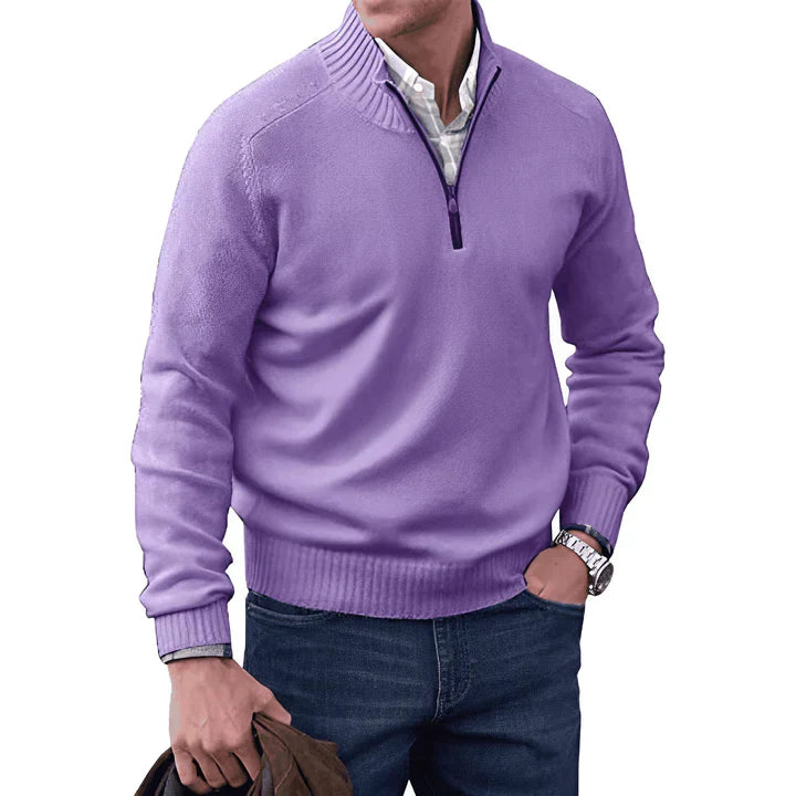 Men’s Quarter Zip Jumper Regular Fit Cold-Weather Top