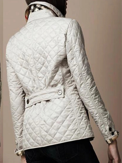 Women’s Quilted Collar Jacket for Daily Layering in Autumn and Winter