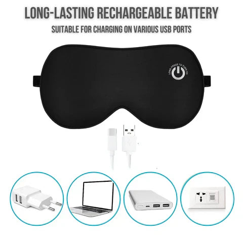 Adjustable Heated Eye Mask Portable Cordless Comfort