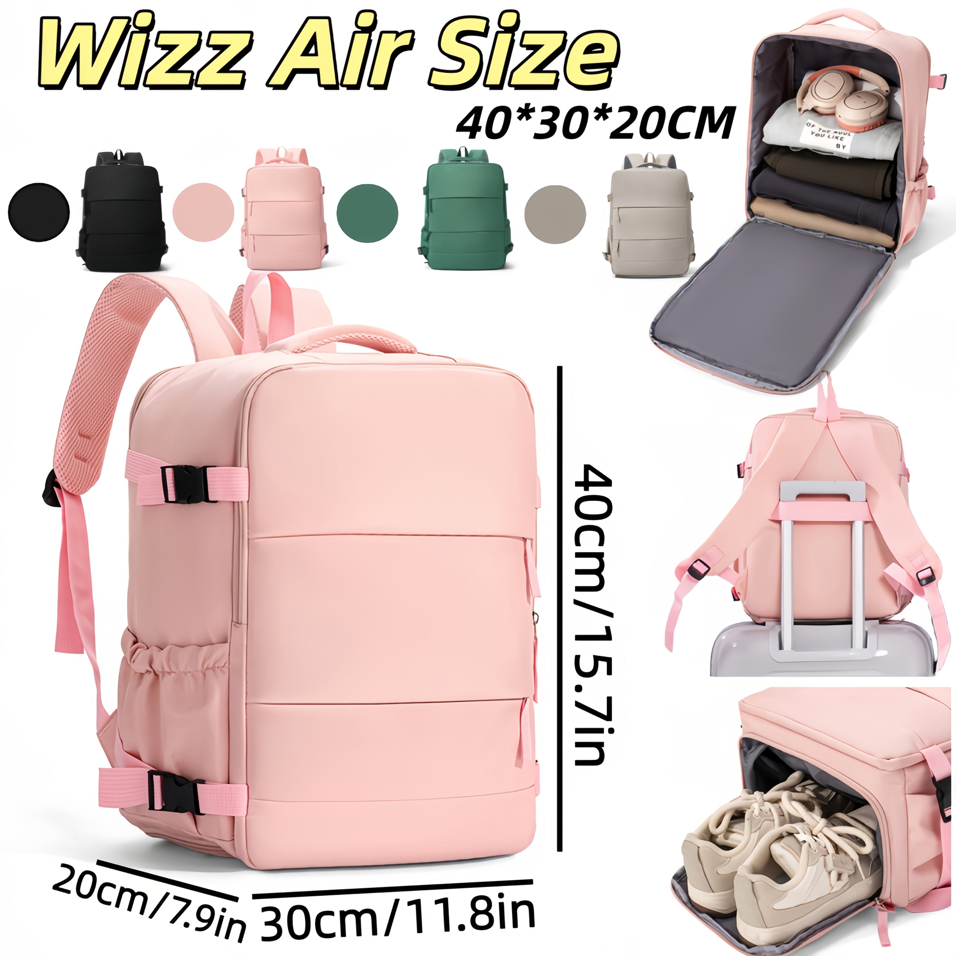 Large Capacity Cabin Backpack with Shoe Compartment