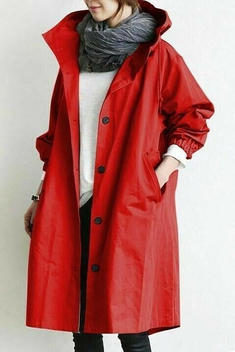 Women’s Oversized Warm Knee-Length Raincoat