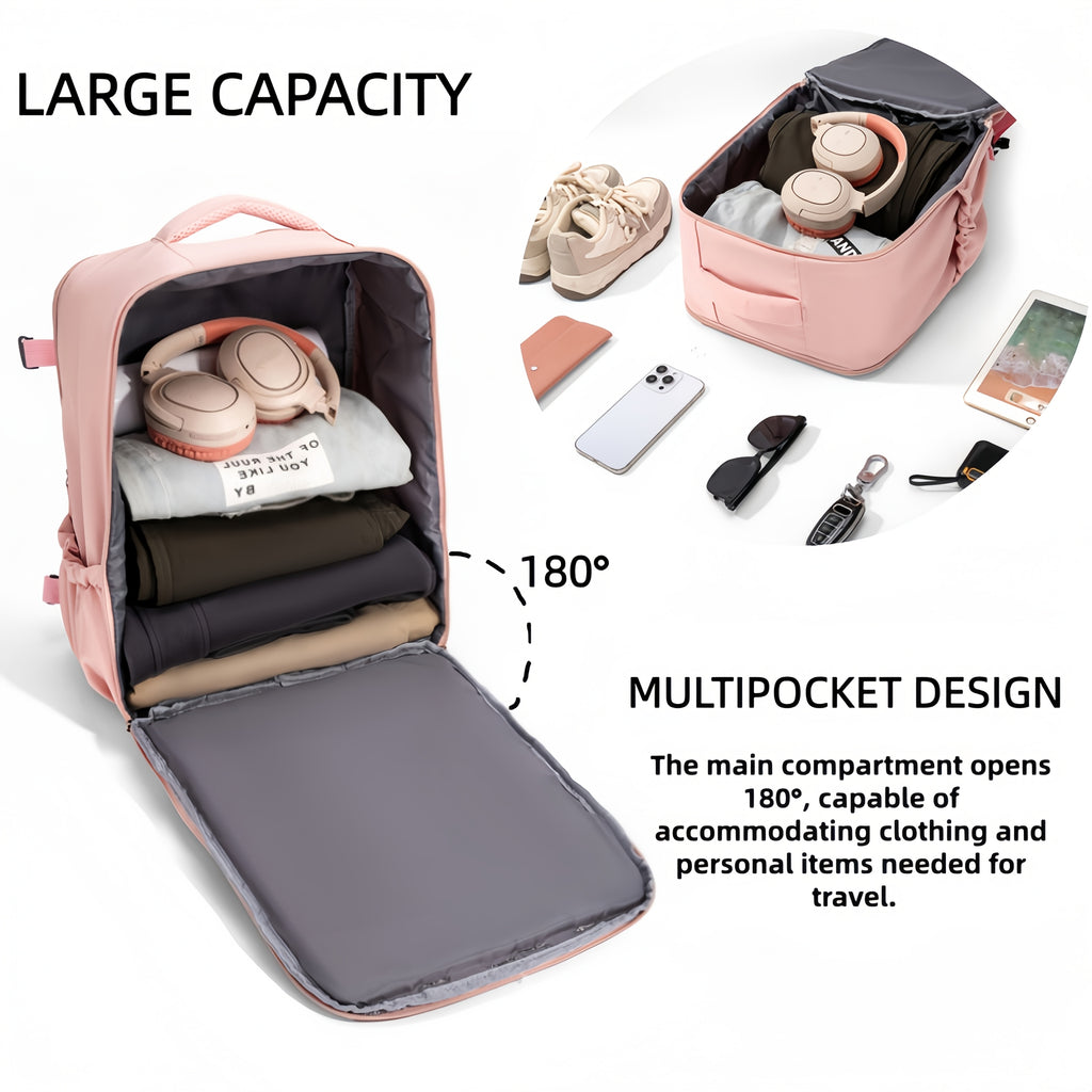 Large Capacity Cabin Backpack with Shoe Compartment