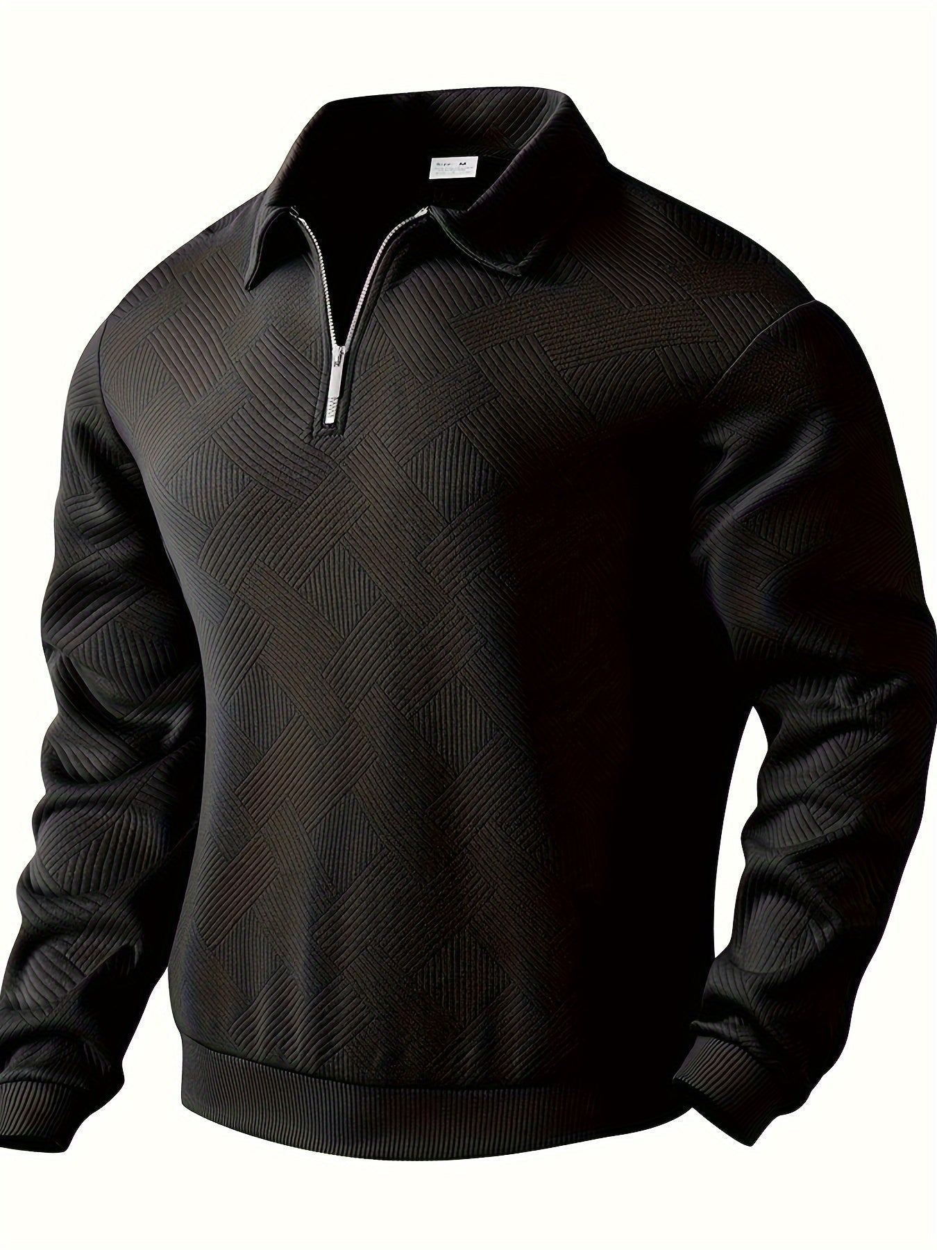 Men’s Quarter Zip Jumper Casual Warm Geometric Knitwear