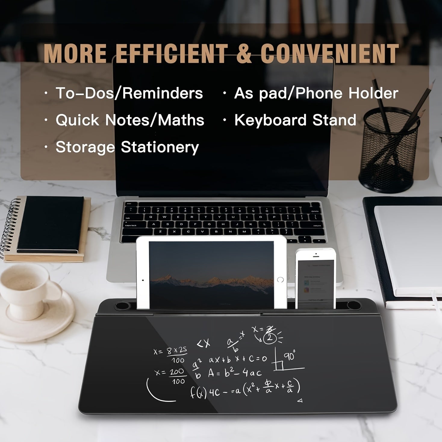 Plexiglass Whiteboard and Glass Dry Erase Board with Magnetic Desktop Organizer Marker