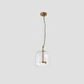 Retro Glass Pendant Light Amber Glass with Gold Finish