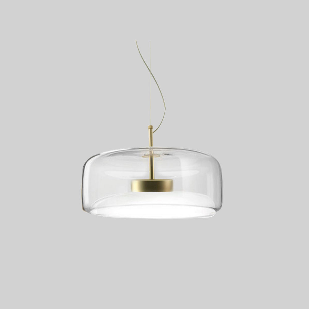 Retro Glass Pendant Light Amber Glass with Gold Finish