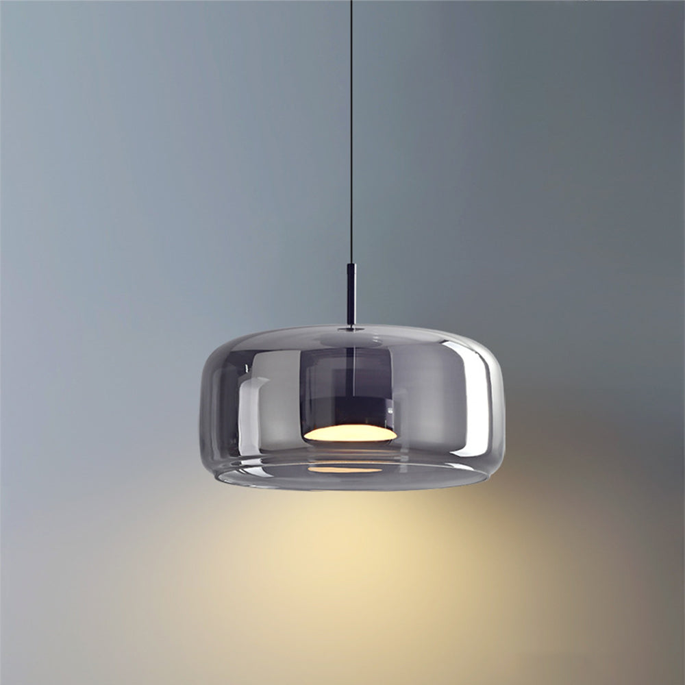 Retro Glass Pendant Light Amber Glass with Gold Finish