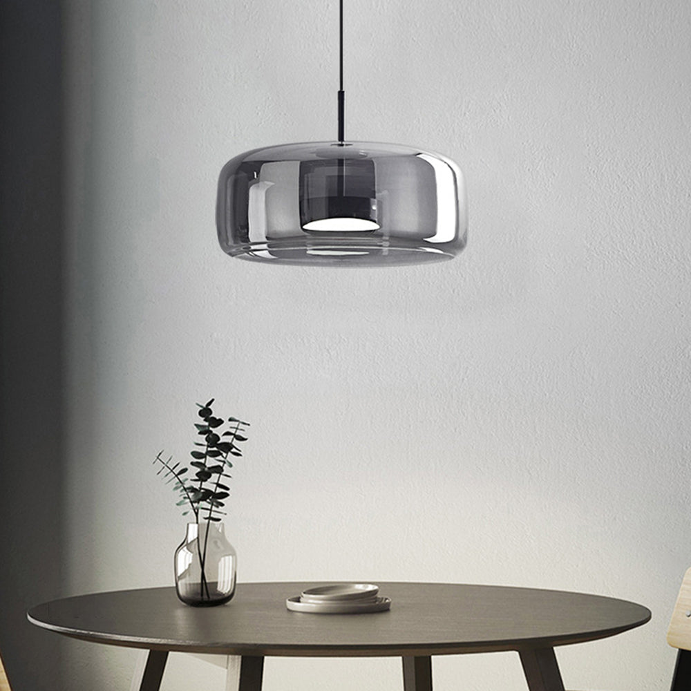 Retro Glass Pendant Light Amber Glass with Gold Finish