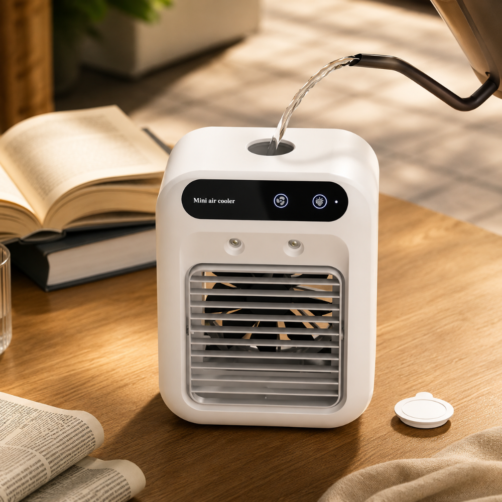 Bärbar mini luftkylare med dimma för personlig skrivbordskylning