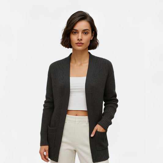Chic Women's Knitted Cardigan with Pockets