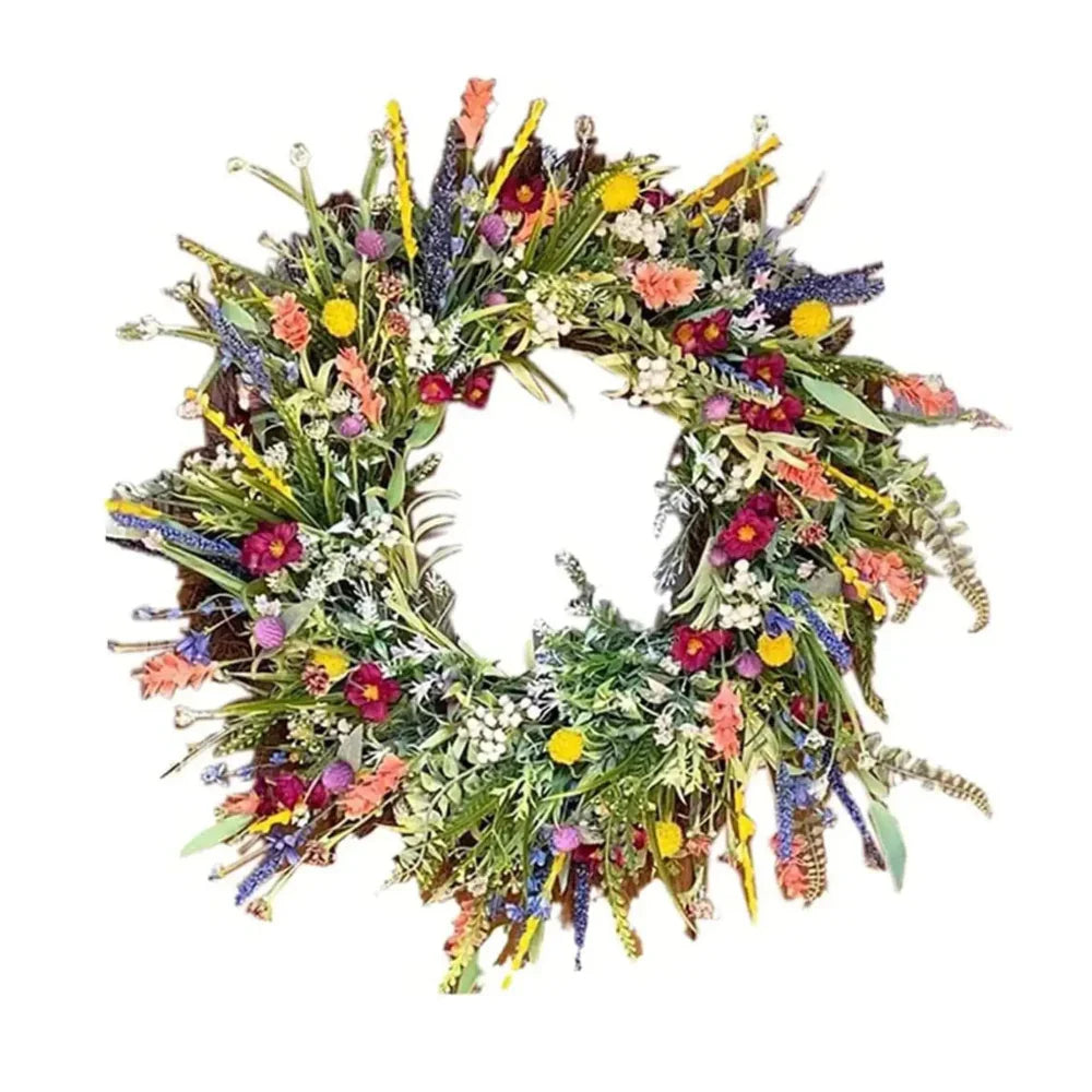 Decorative Artificial Flower Wreath Indoor and Outdoor Door Display