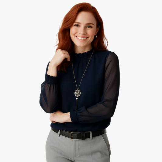 Chic Women's Sheer Blouse for Versatile Styling