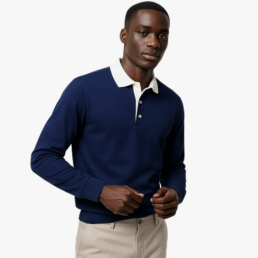 Smart Casual Long Sleeve Polo for Men
