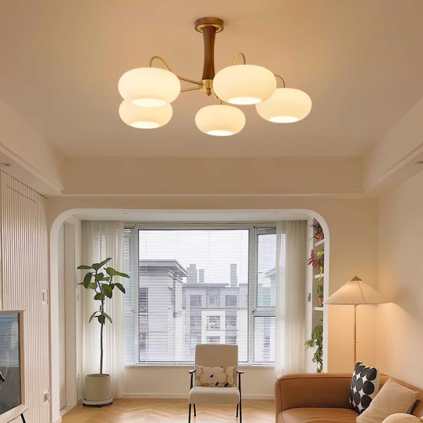 Retro Ceiling Chandelier Mid-Century Style Multi-Light Design