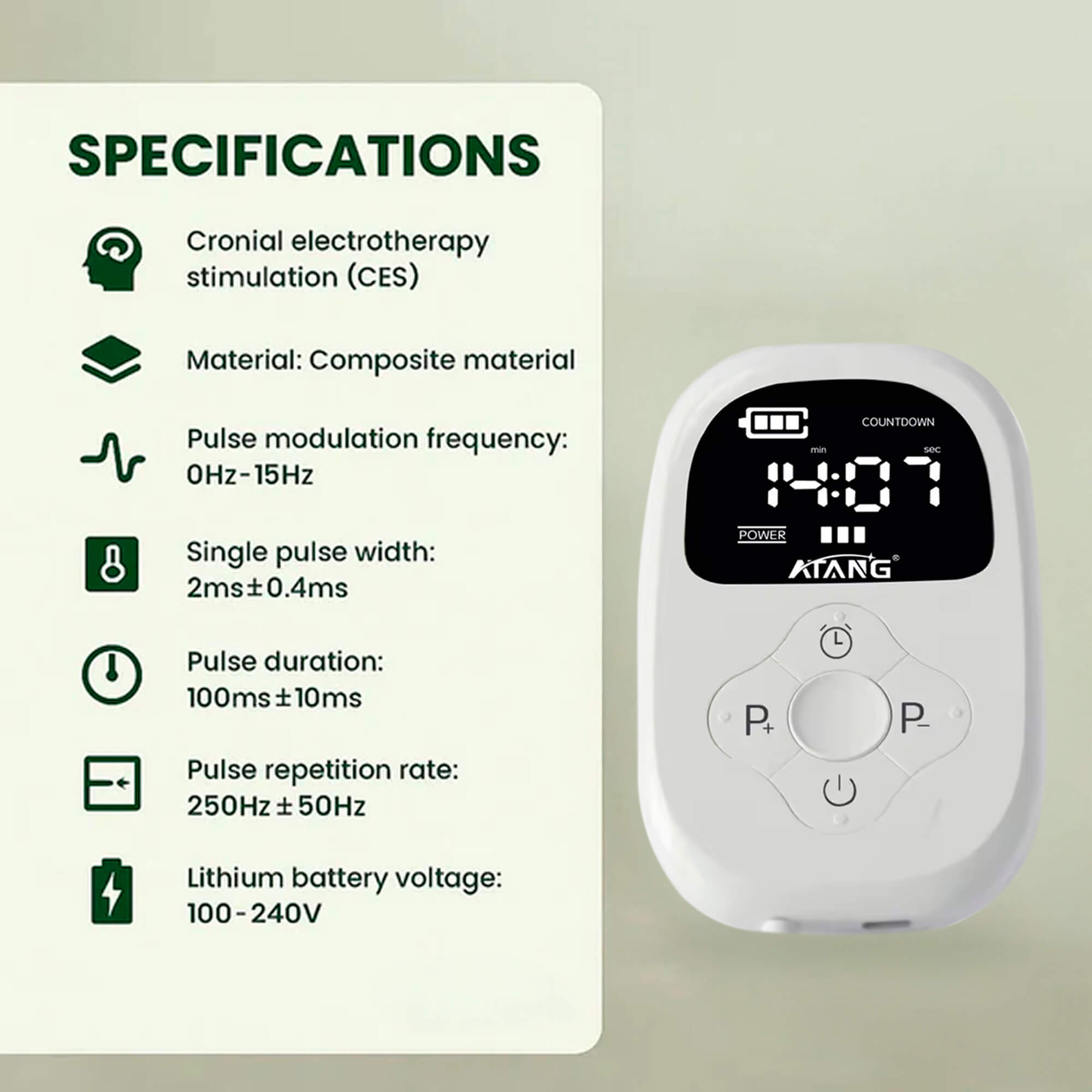 Rechargeable CES Therapy Device for Sleep & Anxiety