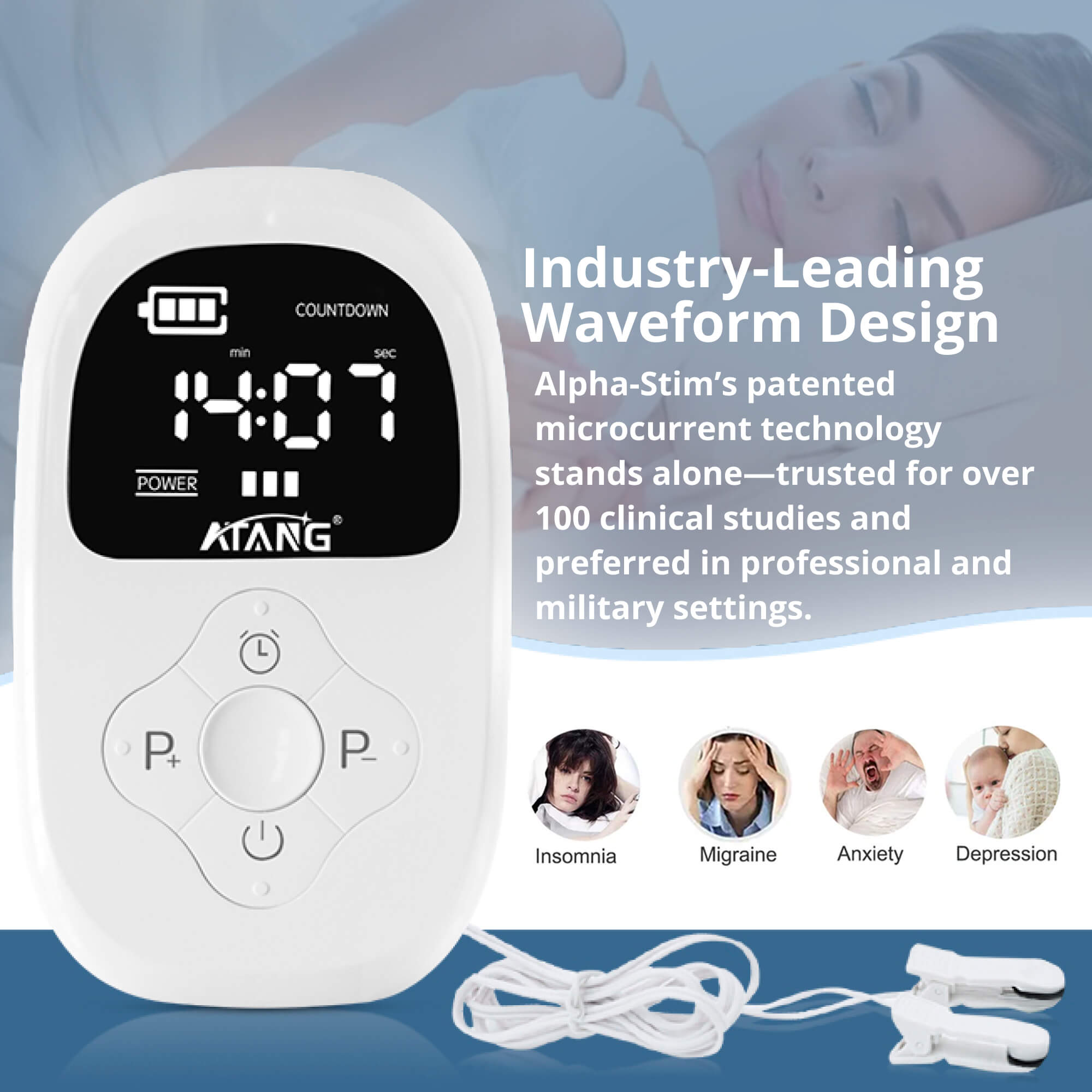 Rechargeable CES Therapy Device for Sleep & Anxiety