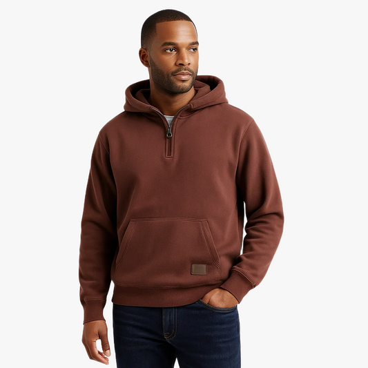 Warm Casual Half Zip Men's Hoodie