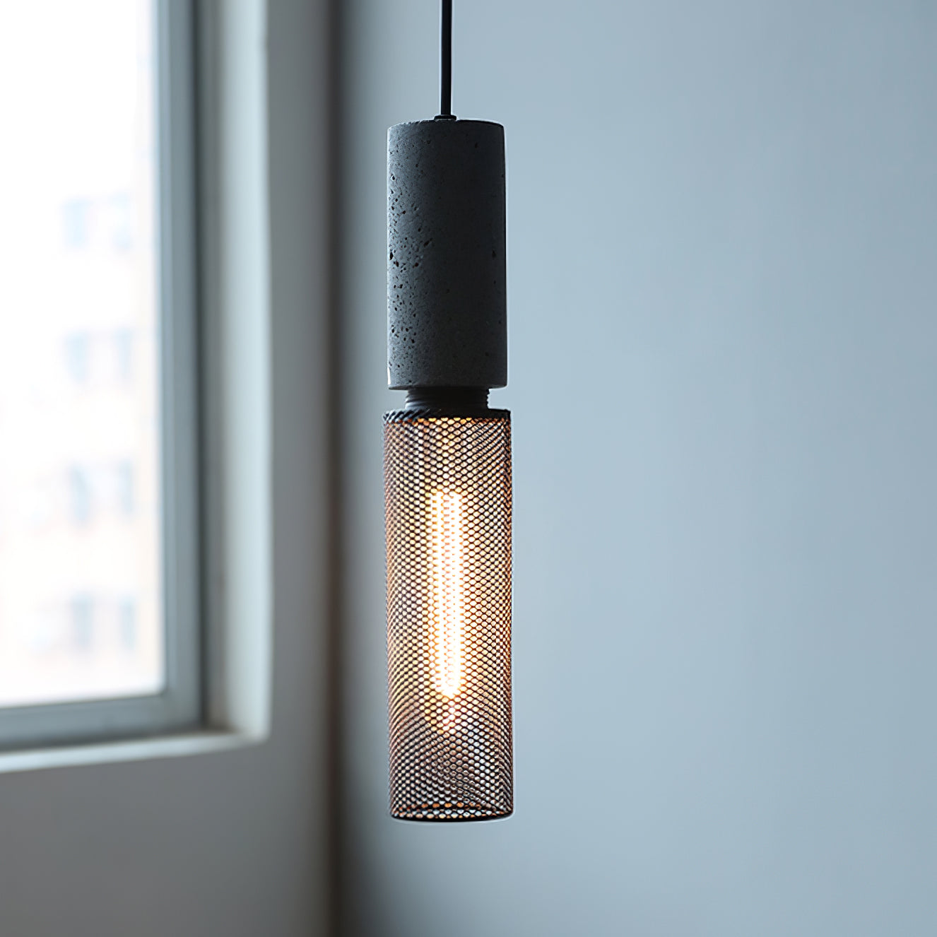 Minimalist Industrial Cylindrical Design Pendant Light