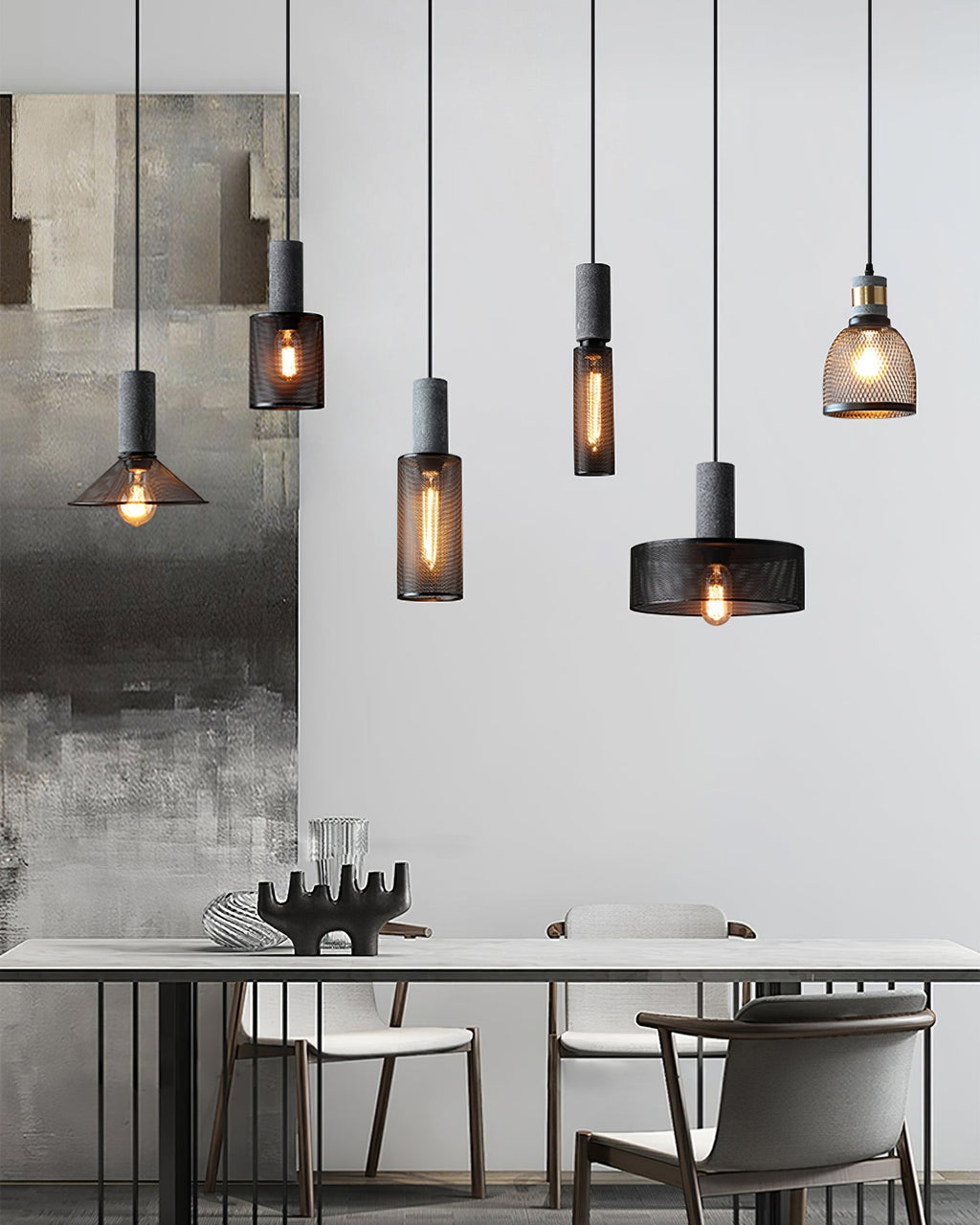 Minimalist Industrial Cylindrical Design Pendant Light