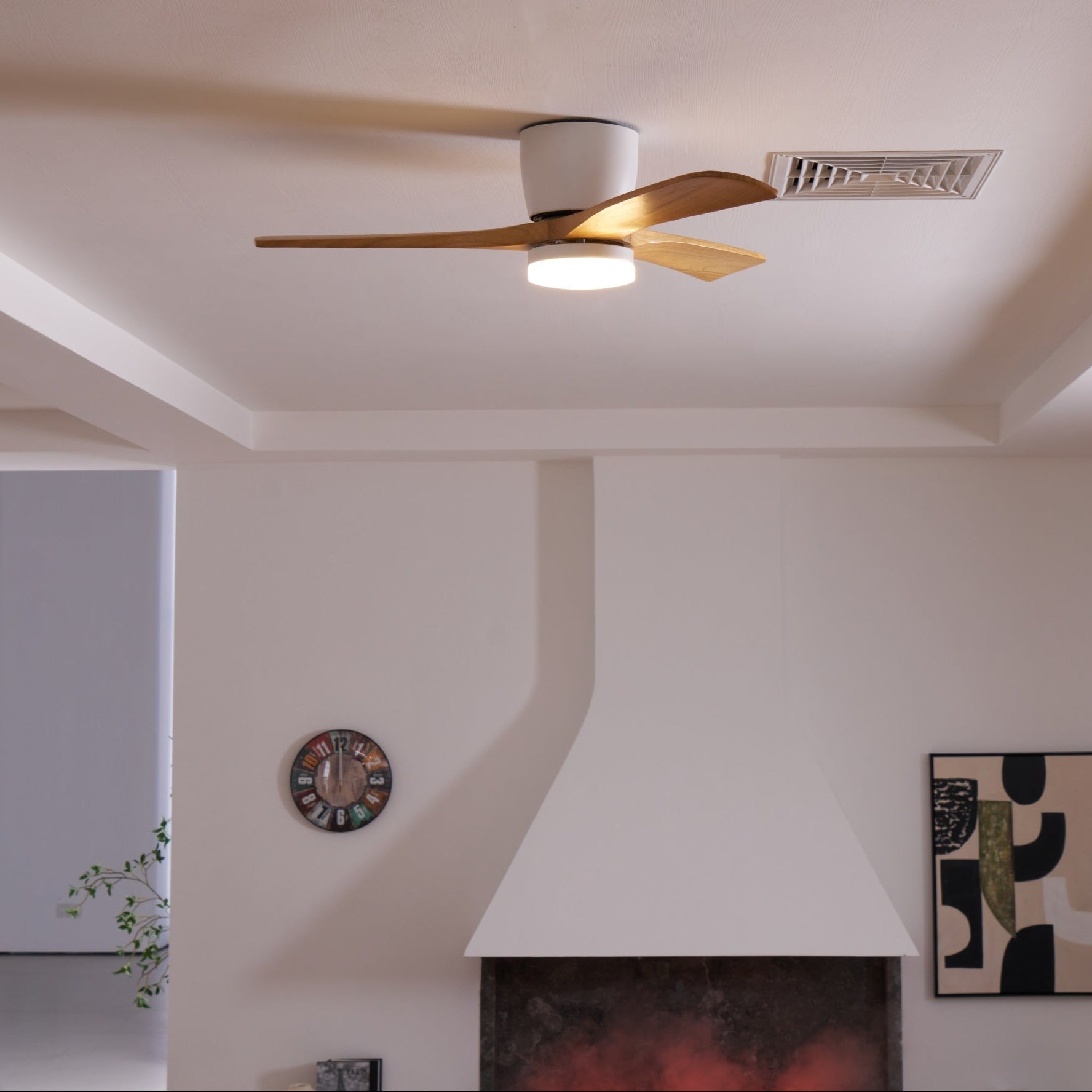 Modern Ceiling Fan with LED Light and Remote