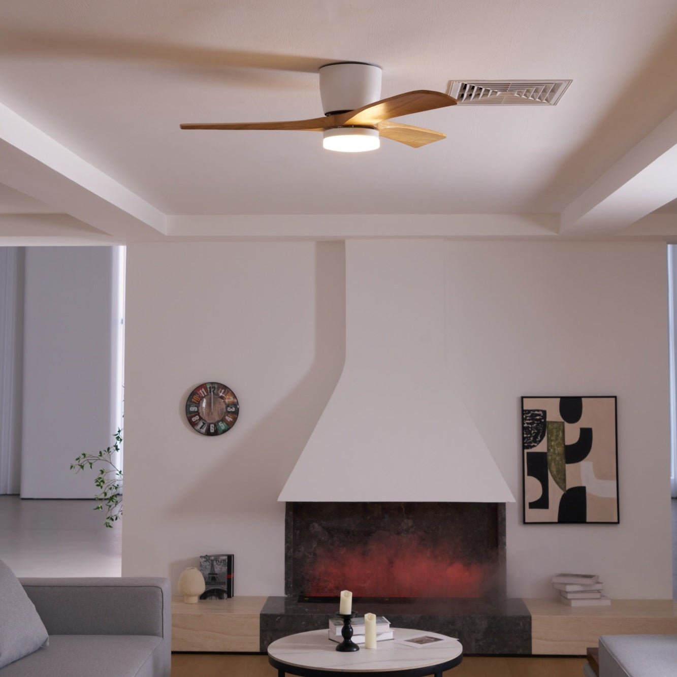 Modern Ceiling Fan with LED Light and Remote