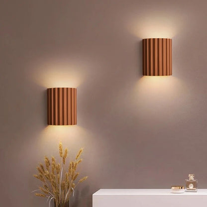Indoor Wall Light Modern Ribbed Up-Down Glow Fixture