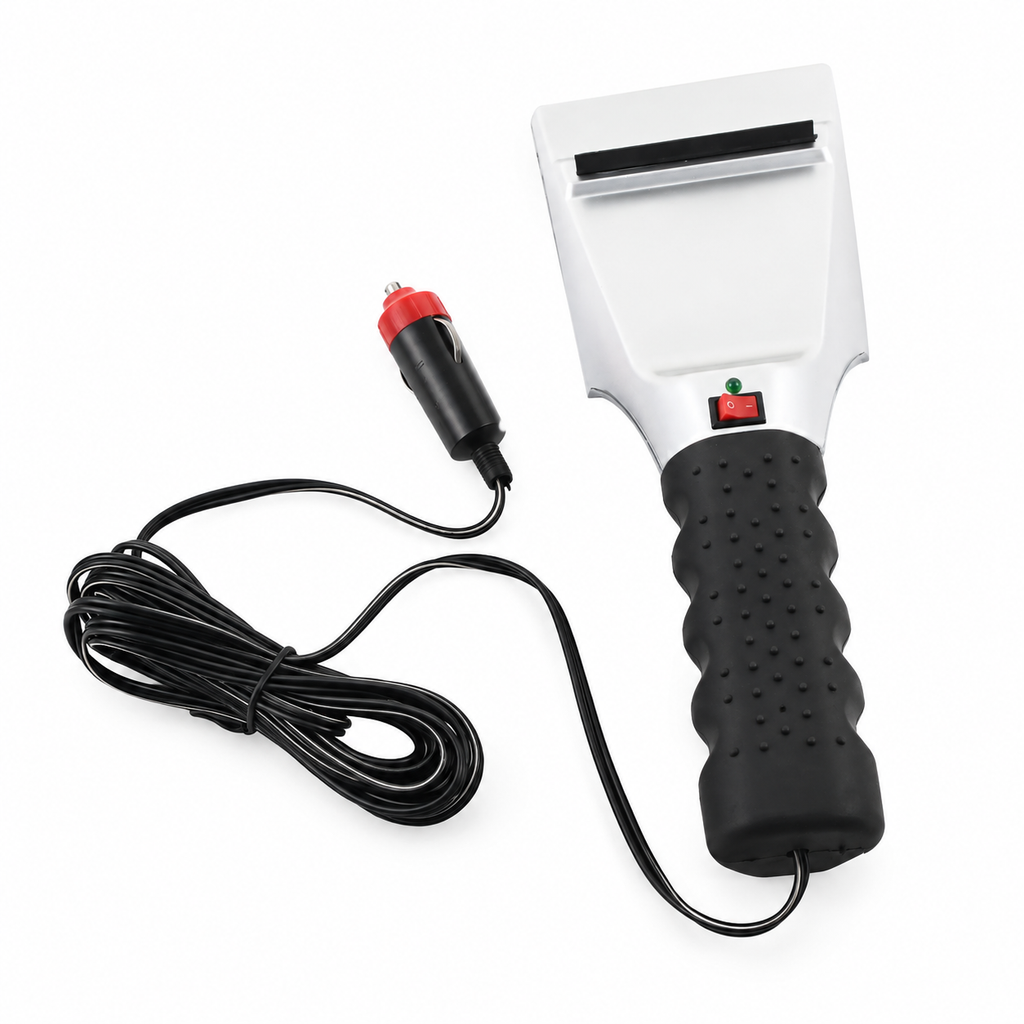 Heated Car Ice Scraper for Window Windshield with LED Light and 12v Power Cord