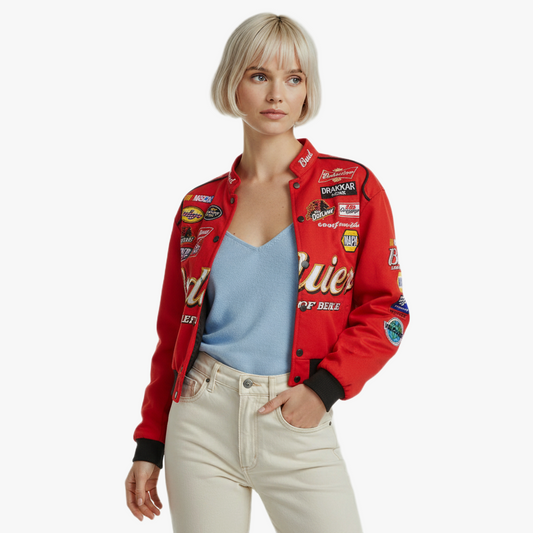 Oversized Women's Biker Jacket with Hood