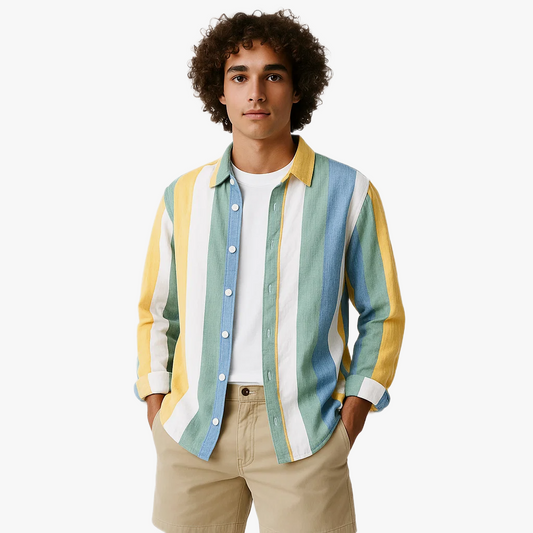 Vibrant Long Sleeve Men's Shirt