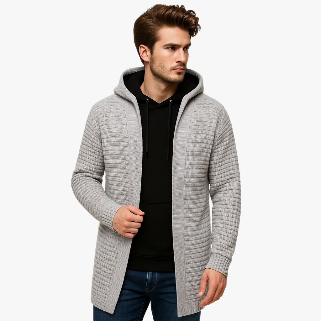 Warm Long Men’s Cardigan for Winter Style