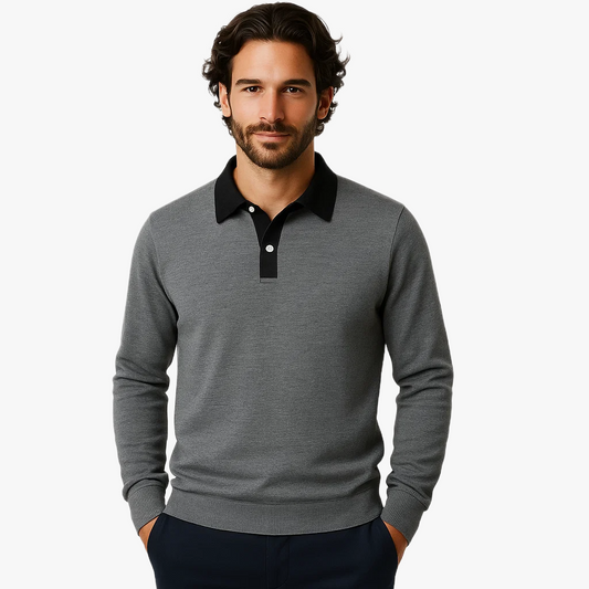 Smart Casual Long Sleeve Polo for Men